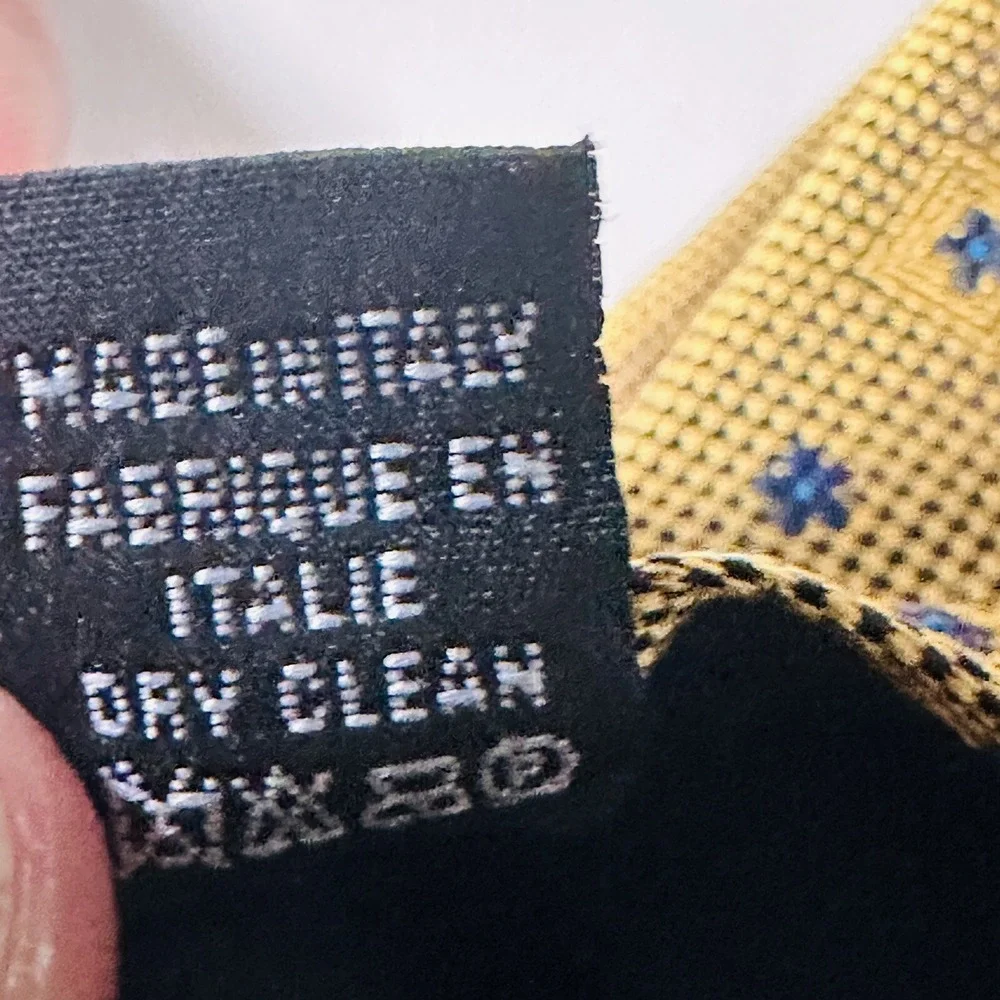 CADE' MILANO 100% Silk Tie Gold / Yellow - Made in Italy - 60